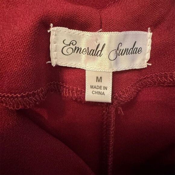 Emerald Sundae Women's M Red Spaghetti Strap Bodycon Dress V-Neck Asymmetric - Picture 7 of 9